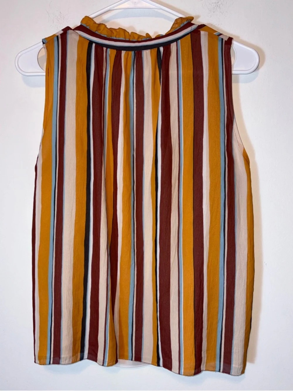 Frame Silk Striped Sleeveless Top Sunrise Multicolor Size S Flowy Lightweight - Picture 4 of 8